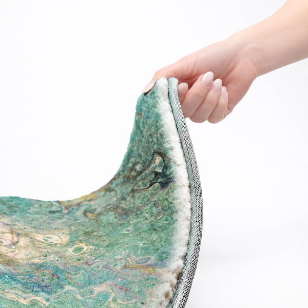 Dream Shag Premium Machine Washable Abstract ADS49 Seaglass 8 ft. x 8 ft. Round Rug