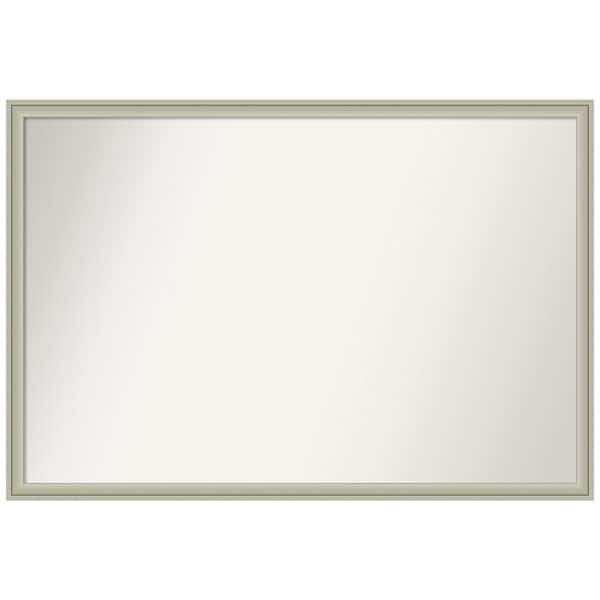 Amanti Art Florence Silver 37.75 in. x 25.75 in. Non-Beveled Casual Rectangle Framed Wall Mirror in Silver