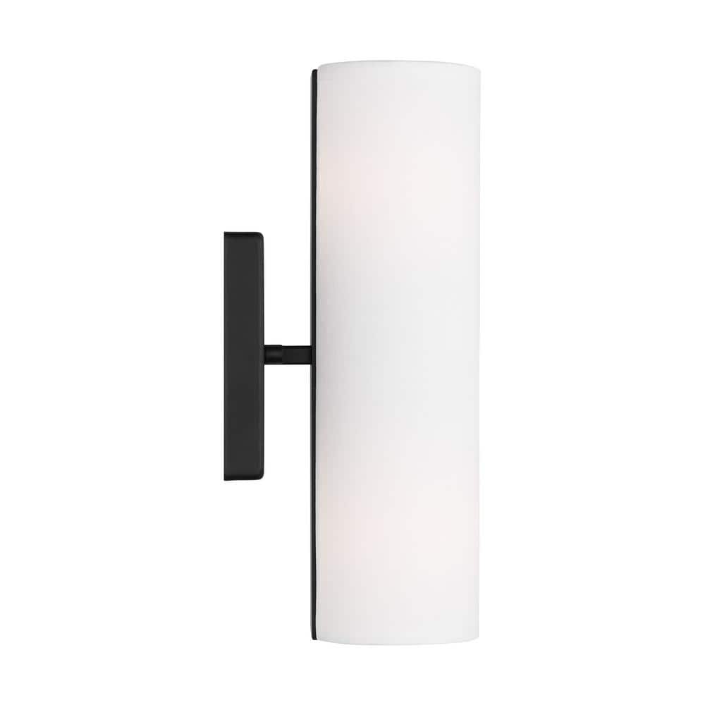 Capalino 12" White Cylinder Modern Vanity Sconce