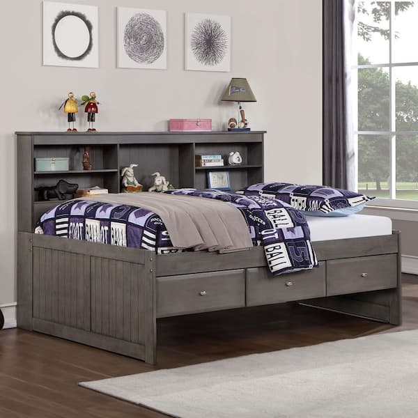 Crayna Dark Gray Full Daybed with Trundle