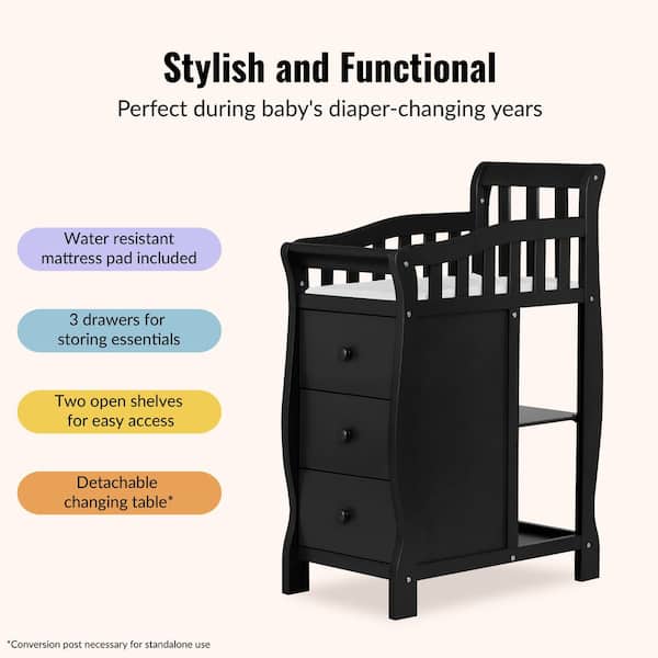 Changing Table In Convertible Mini Crib DaVinci Charlie 4-in-1
