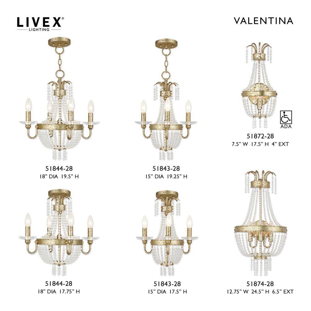 Winter Gold Mini Chandelier with Clear Crystals