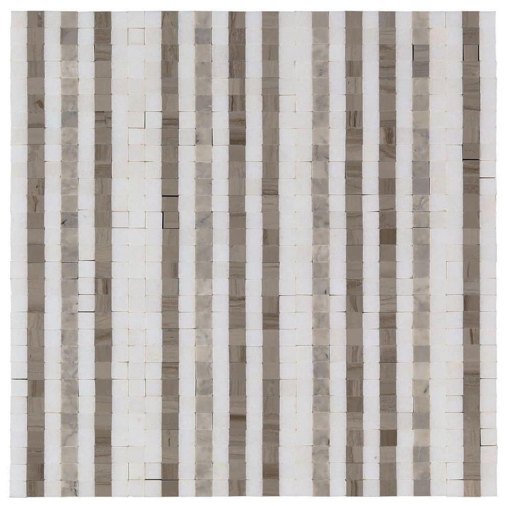 Atomic 12" x 12" Beige Marble Mosaic Tile