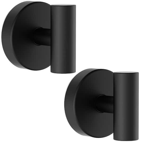 Vacuum Suction Cup Hook Bath Towel Holder in Black Removable Waterproof Rustproof for Glass Mirror Tile 2 Pack