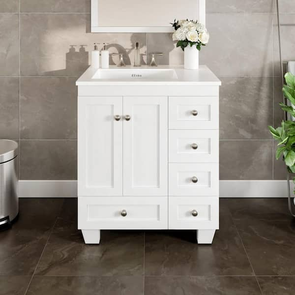 Reviews for Eviva Acclaim 28 in. Single Sink White Bath Vanity with ...