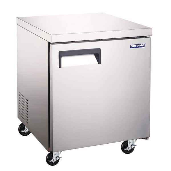 E-Series 27 in. 6 cu. ft. Frost Free Defrost Under Counter Single Door Upright Freezer in Stainless Steel