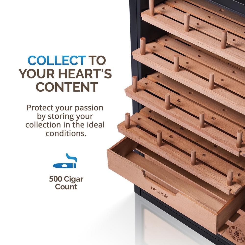 Stainless Steel and Cedar 500 Count Electric Humidor with Humidifier