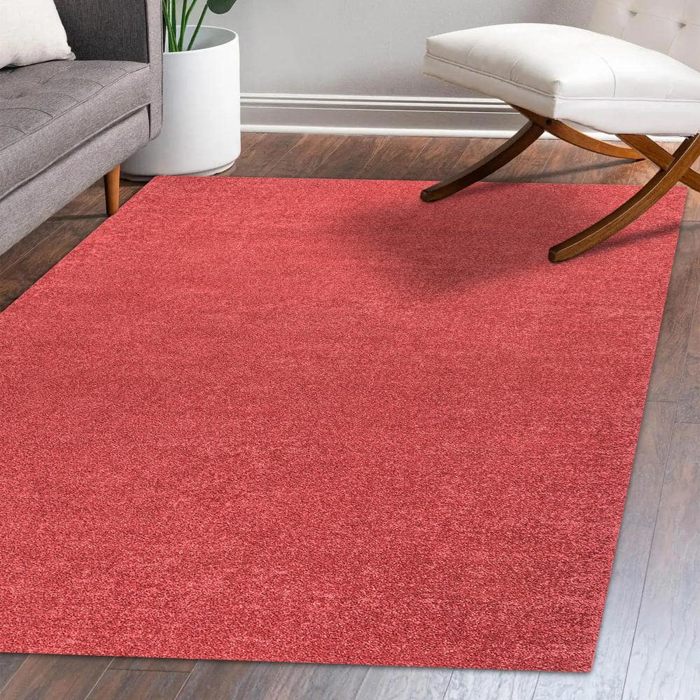 Haze Solid Red Synthetic 9' x 12' Reversible Area Rug