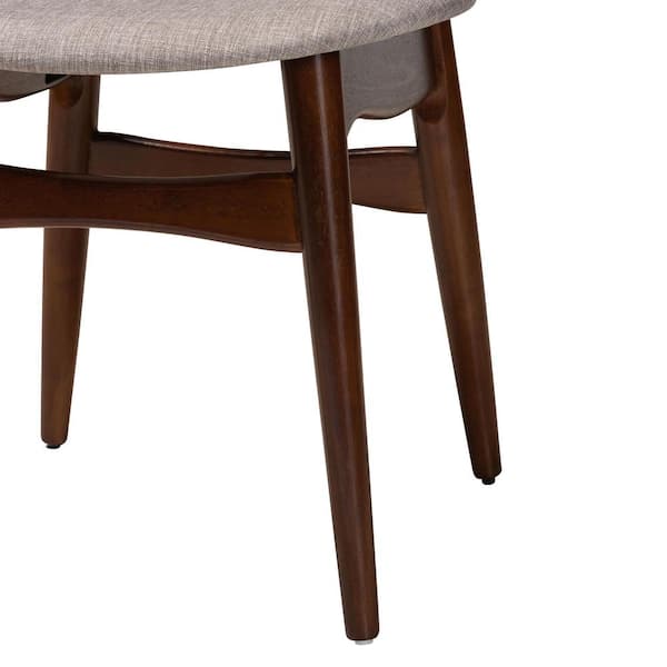 Baxton Studio Tarana Grey and Walnut Brown Dining Chair (Set of 2