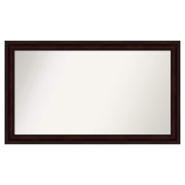 Amanti Art Coffee Bean Brown 51.25 in. x 30.25 in. Custom Non-Beveled Satin Recyled Polystyrene Framed Vanity Wall Mirror