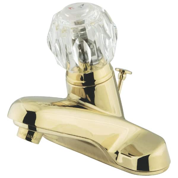 Kingston Brass Americana 4 in. Centerset Single-Handle Bathroom Faucet in Polished Brass