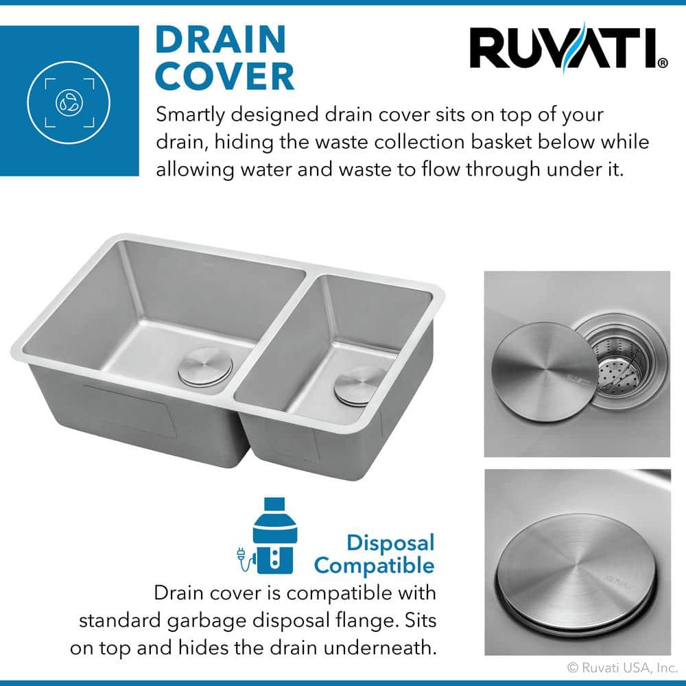 35-Inch Stainless Steel Double Bowl Drop-In Kitchen Sink