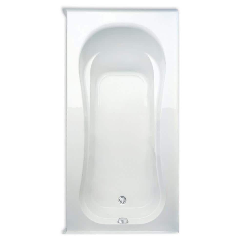 Vecelli 72 in. x 36 in. Soaking Bathtub Acrylic Right Drain in White Rectan