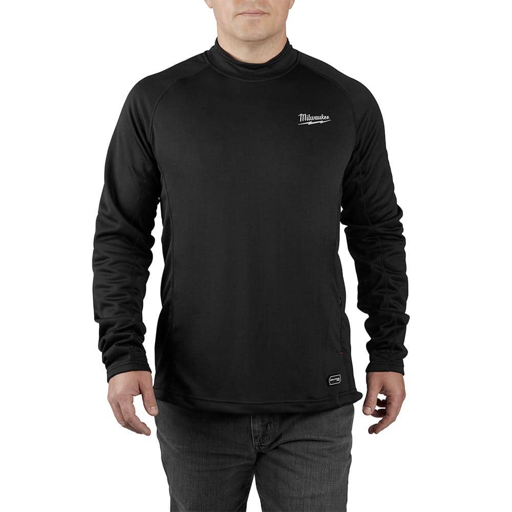 Milwaukee Men's Small Black Heated WORKSKIN USB Rechargeable Midweight Base  Layer Shirt 405B-21S The Home Depot