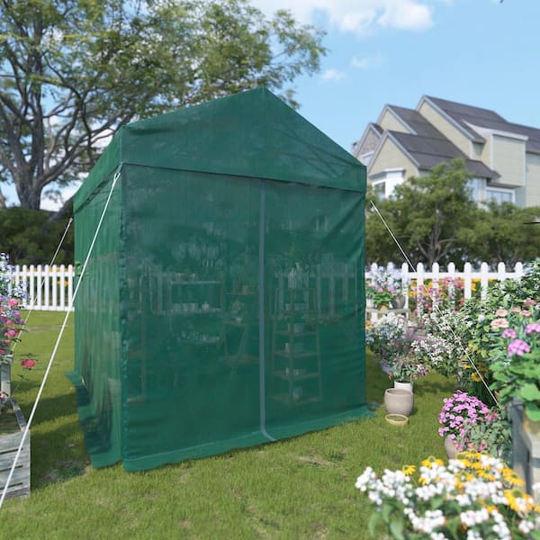 EAGLE PEAK 72 in. x 96 in. Portable Walk-in Mesh Cover Hobby House Greenhouse