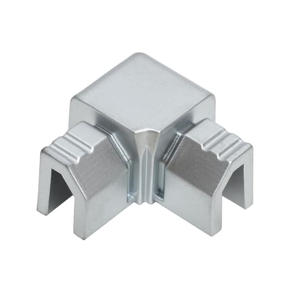 Satin Silver 3/8 in. Square-Shaped Inside Corner Tile Edging Trim, 2 Pack