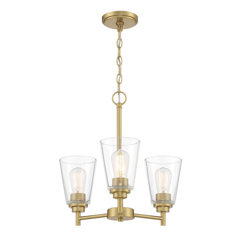 Westin 3-Light Modern Chandelier with Clear Glass Shades