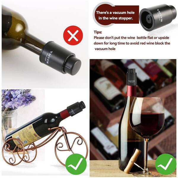 6-Pack Reusable Stainless Steel Vacuum Wine Bottle Stoppers | Seal For Champagne & Sparkling Wine