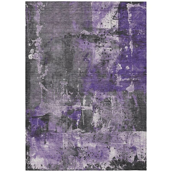 Chantille Machine Washable Indoor/Outdoor Abstract ACN1839 Purple 3 ft. x 4 ft. Area Rug