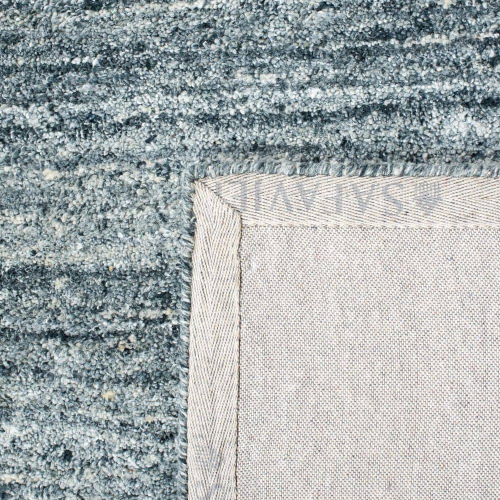 Handmade Blue and Gold Wool Tufted Rectangular Rug, 3' x 5'