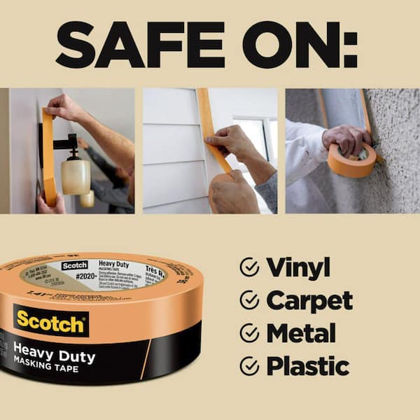 Scotch 1.88 in. x 60.1 yds. Heavy Duty Masking Tape (3-Rolls/Pack)(Case of 4)