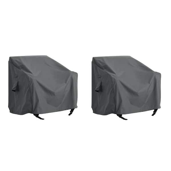 Dark Gray Patio Outdoor Club Chair Covers (2 Pack)