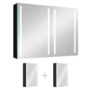 40 in. W x 30 in. H Rectangular Aluminum Medicine Cabinet with Mirror and Touch Sensor LED Dimmable Light