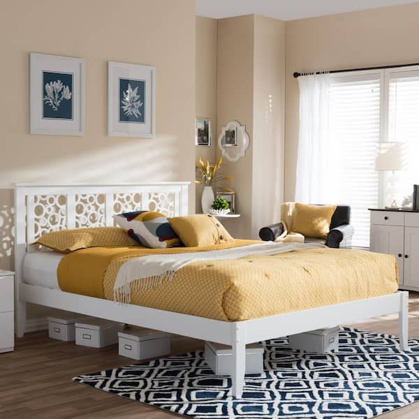Baxton Studio Celine White Full Platform Bed