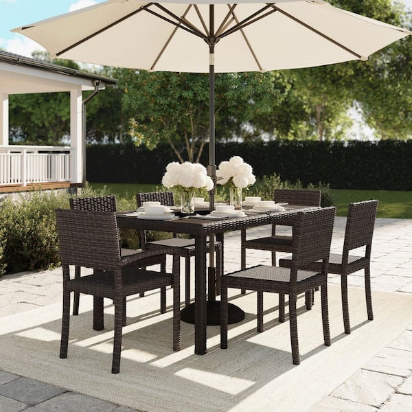 home depot martha stewart patio umbrella Kids' Outdoor offering reliable protection and stability as children enjoy crafts Martha Stewart Bedford Brown Rattan