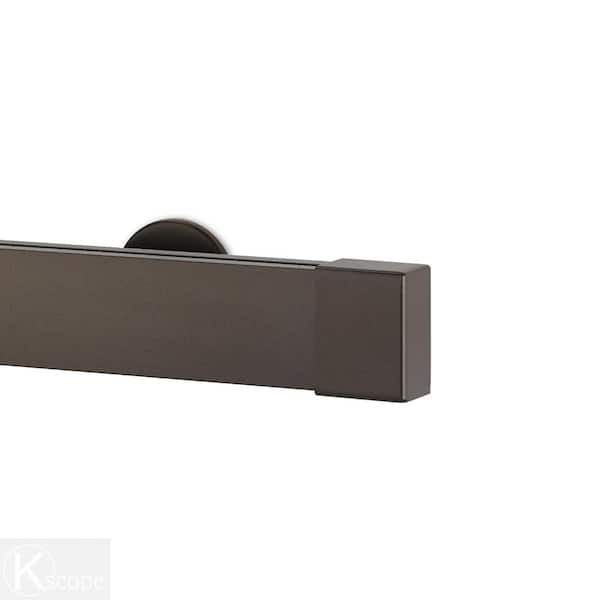 Art Decor Kontur ALU 48 in. Single Traverse Curtain Rod Set in Oil Rubbed Bronze with Endcap