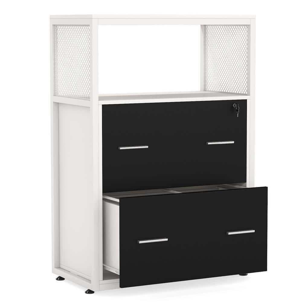 Byblight Atencio White File Cabinet With Lock Lateral Filing Cabinet Letter Legal A Size Bb