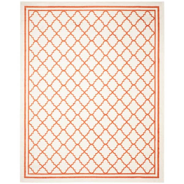 SAFAVIEH Amherst Beige/Orange 8 ft. x 10 ft. Border Multi-Trellis Area Rug