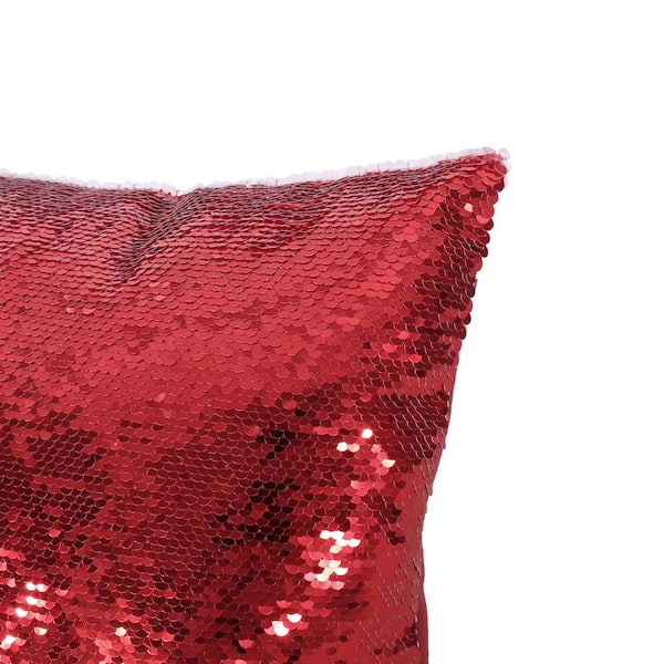 red sequin throw pillow