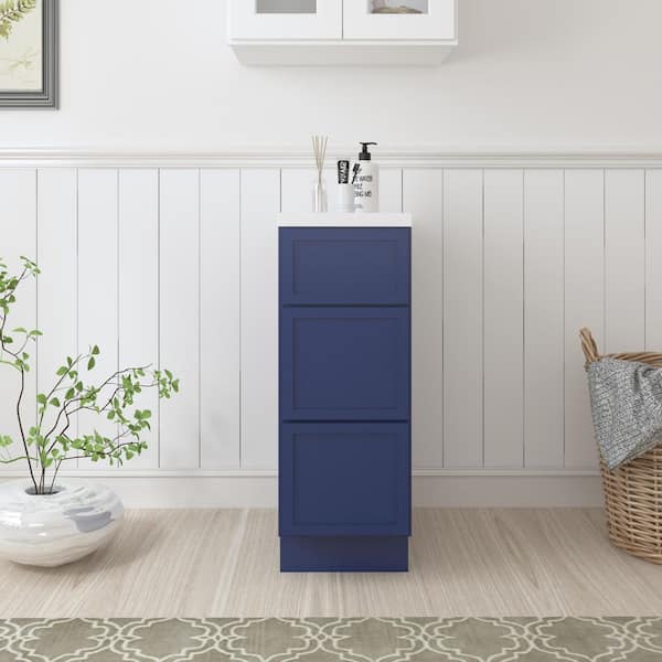 12 in. W. x 21 in. D x 32.5 in. H 3-Drawers Bath Vanity Cabinet Only in Blue