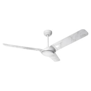 Innovator 56 in. Indoor/Outdoor Marble White Smart Ceiling Fan, Dimmable LED Light and Remote,Works w/ Alexa/Google Home