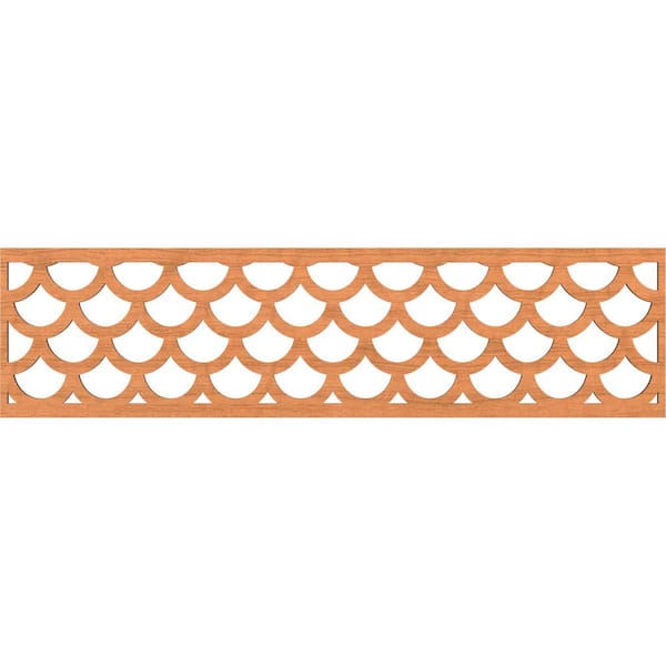 Ekena Millwork Hudson Fretwork 0.25 in. D x 47 in. W x 12 in. L Cherry Wood Panel Moulding