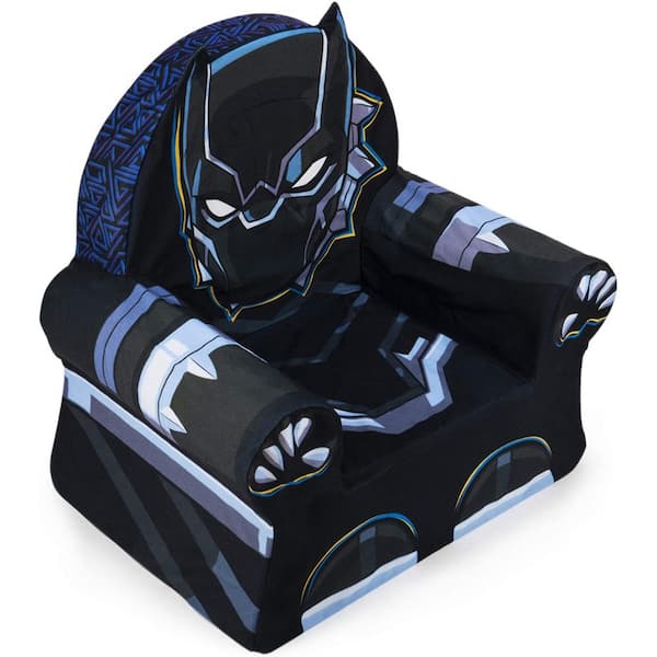 Marshmallow Furniture Children's Comfy Foam Cushion Chair Lounger Black Panther