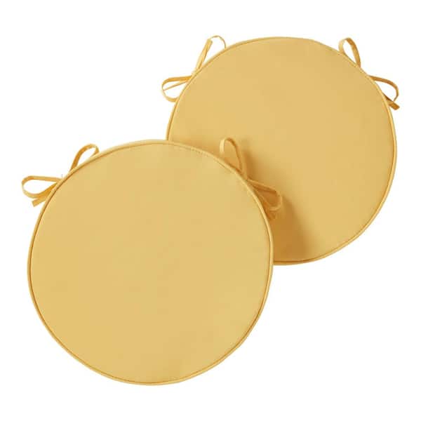 Greendale Home Fashions 18 in. x 18 in. Sunbeam Round Outdoor Seat Cushion (2-Pack)