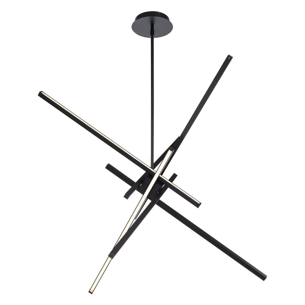 Sleek Black 39" LED Indoor/Outdoor Modern Pendant Light