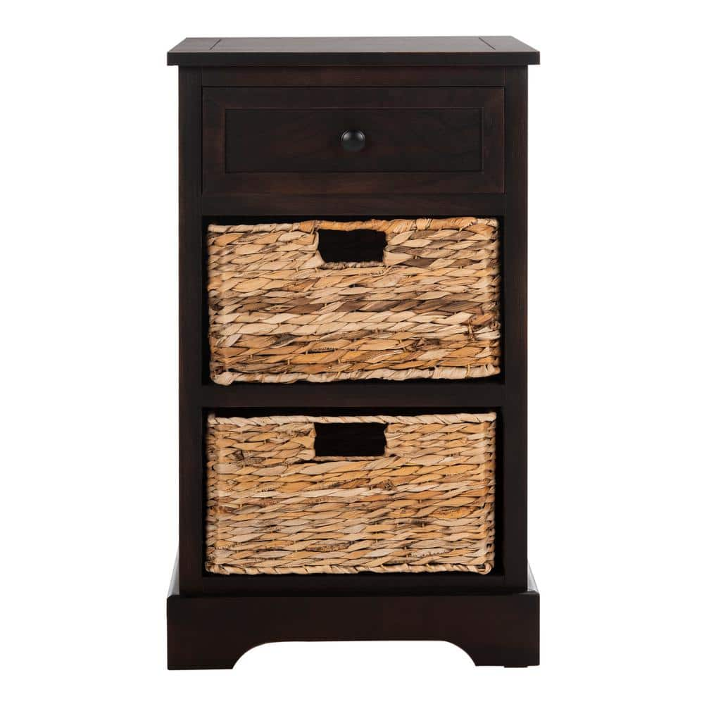 SAFAVIEH Carrie Brown Storage Side Table AMH5700F - The Home Depot