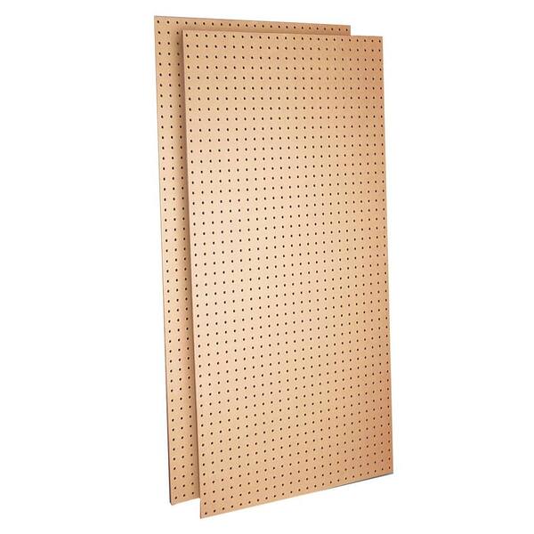 Triton Products Wood Pegboard (2) 24 in. W x 48 in. H x 1/4 in. D Heavy Duty Commercial Grade Tempered Round Hole Pegboards