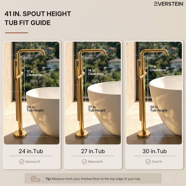 EVERSTEIN Single-Handle Freestanding Tub Faucet with Hand Shower