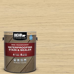1 gal. #ST-133 Yellow Cream Semi-Transparent Waterproofing Exterior Wood Stain and Sealer