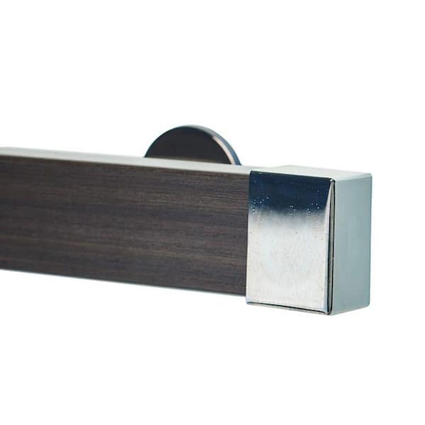 Kontur EVO Pro 84 in. Non-Adjustable 2 in. Single Traverse Curtain Rod Set in Chocolate with Chrome Endcap Finial