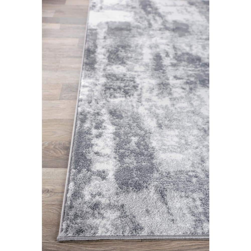 Contemporary Abstract Gray Synthetic 95'' Area Rug