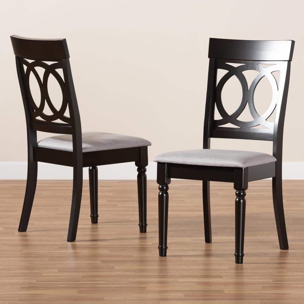 Espresso Brown Wood and Cane Low Side Chair