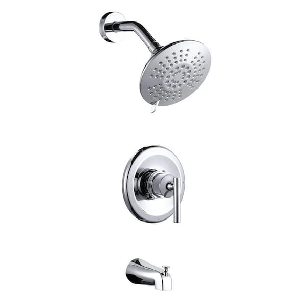 AVITAS Single Handle 4-Spray Shower Faucet 1.8 GPM with High Pressure Tub Spout in Polished Chrome (Valve Included)