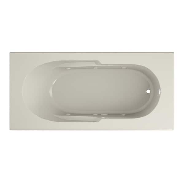 JACUZZI Signature 72 in. x 36 in. Rectangular Whirlpool Bathtub with Right Drain in Oyster with Heater