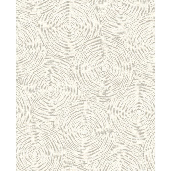 A-Street Prints 8 in. x 10 in. Vatten Taupe Shibori Wallpaper Sample