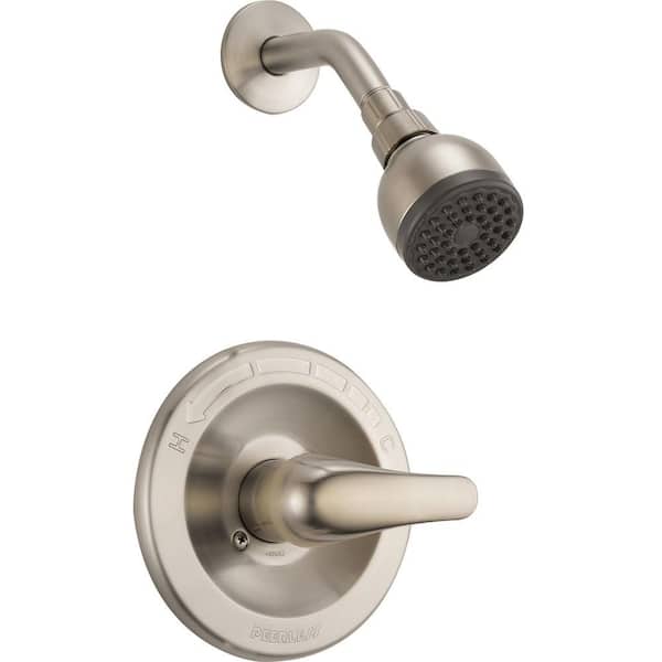 Peerless 1-Handle Wall-Mount Shower Faucet Trim Kit in Brushed Nickel (Valve Not Included)